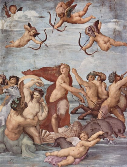 Frescos en la Villa Farnesia, fresco mural, escena