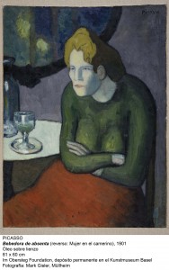 Bebedora de absenta (reverso Mujer en el camerino). 1901. Pablo Picasso