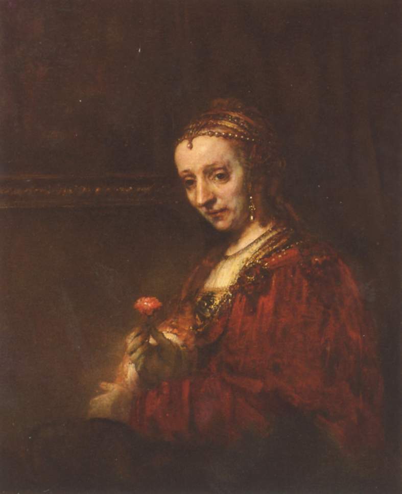 Resultado de imagen de retrato de dama con un clavel en la mano rembrandt