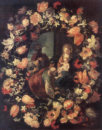 Adoration of the Magi in Garland