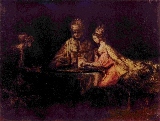 Ahasver y Haman celbrando la fiesta de Esther