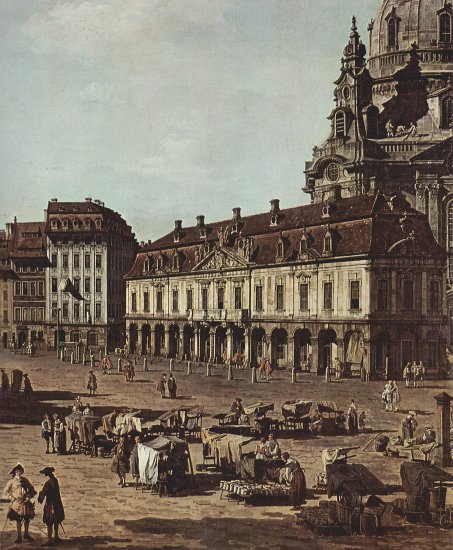  Ansicht von Dresden, Der Neumarkt von der Moritzstraße aus, Detail
