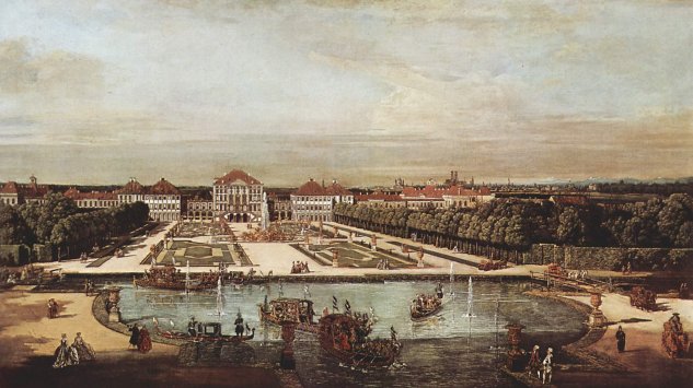  Ansicht von München, Schloß Nymphenburg, von Westen aus gesehen
