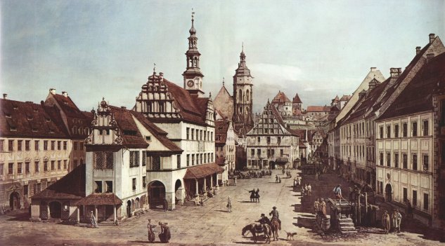  Ansicht von Pirna, Der Marktplatz von Pirna
