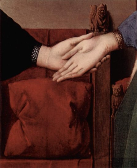  Arnolfini-Hochzeit, Hochzeitsbild des Giovanni Arnolfini und seine Frau Giovanna Cenami, Detail
