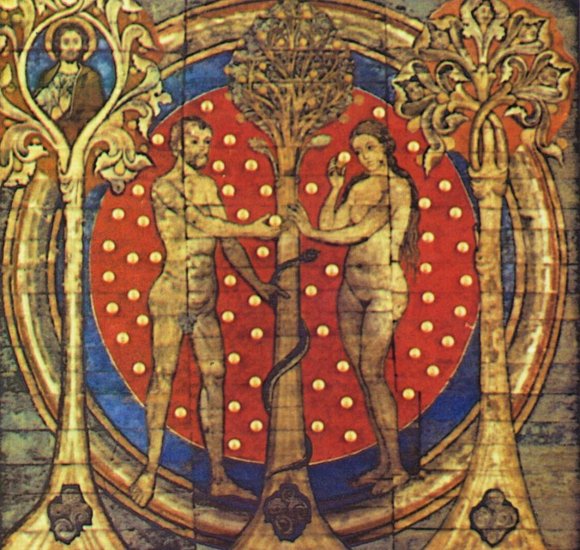  Bemalte Flachdecke der Hildesheimer Benediktiner-Klosterkirche St. Michel mit »Wurzel Jesse«, Detail