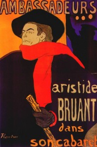 Actuación de Aristide Bruant en el Ambassadeurs. 1892. Toulouse- Lautrec