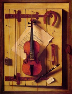 Violín y música. 1888. William Harnett