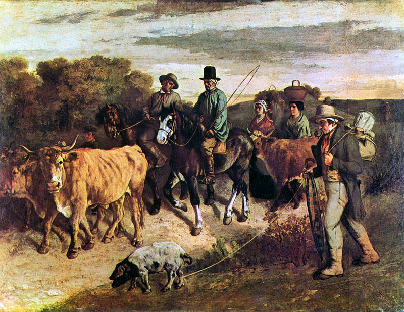 Campesinos de Flagey regresando de la feria. 1850. Gustave Courbet