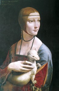 Dama del armiño. Hacia 1490. Leonardo da Vinci. Expoliada en Polonia