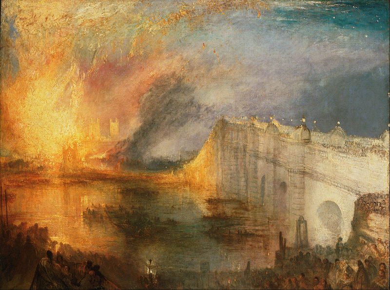 Incendio en la Cámara de los Lores y los Comunes. 1834. William Turner