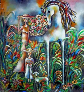 Retrato en el jardín. Antonio Pérez Bornot