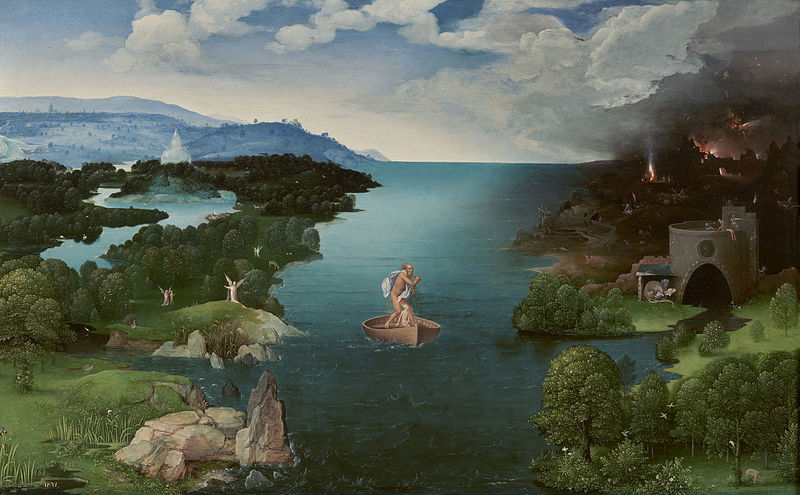 El paso de la laguna Estigia. 1520- 1524. Joachim Patinir