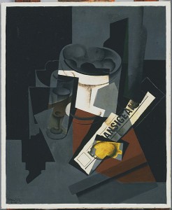 Frutero, vaso y limón. 1916. Juan Gris