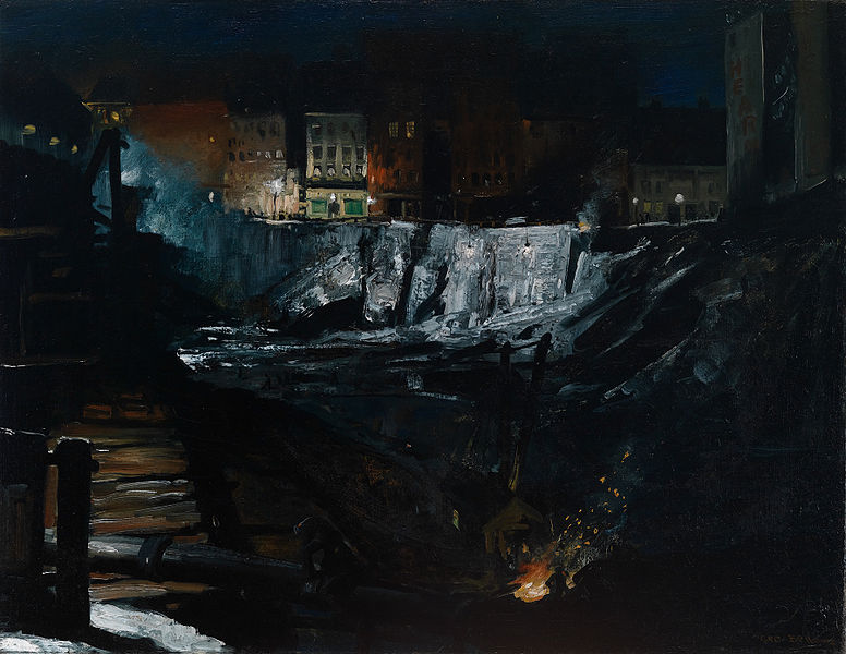 Excavación en la noche. 1908. George Bellows