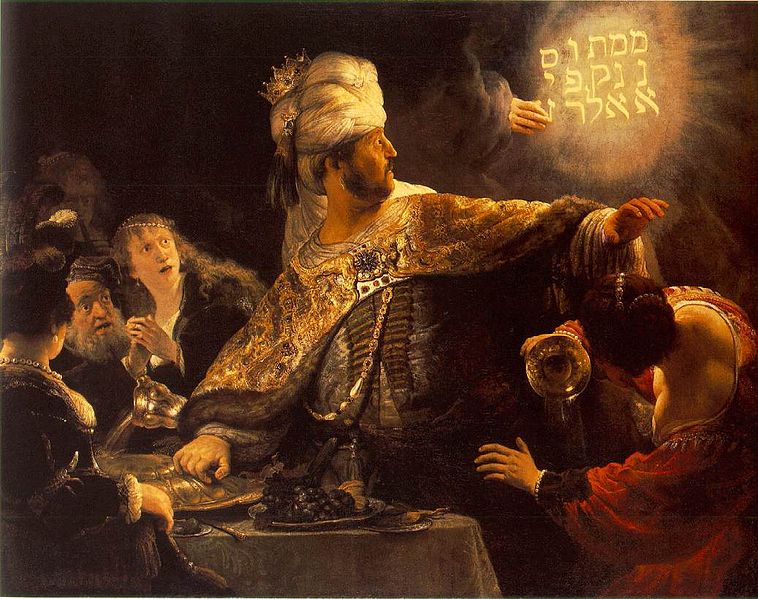 Festín de Baltasar. Hacia 1635- 1638. Rembrandt