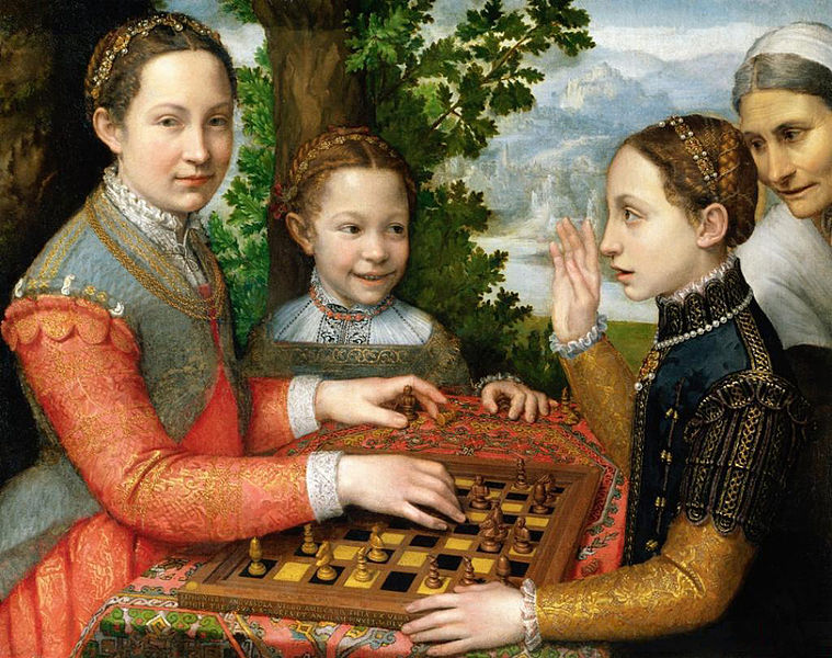 Lucía, Minerva y Europa Anguissola jugando al ajedrez. 1555. Sofonisba Anguissola