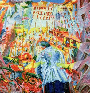 La calle ante la casa. 1911. Umberto Boccioni