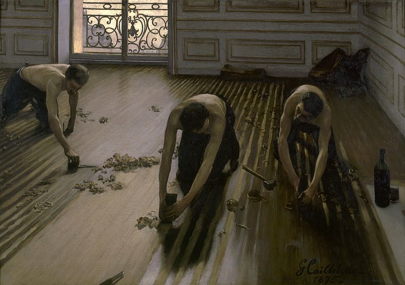 Los acuchilladores de parqué. 1875. Gustave Caillebotte
