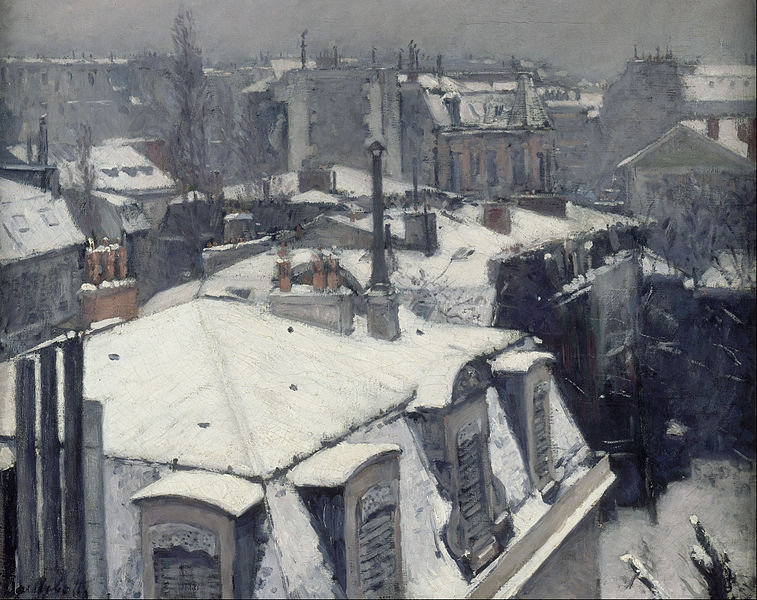 Vista de los tejados, efecto nieve. 1878. Gustave Caillebotte