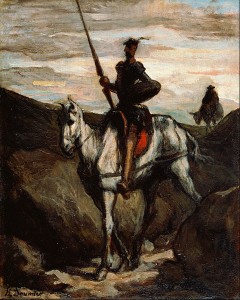 Don Quijote en las montañas. Hacia 1850. Honoré Daumier