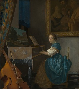 Joven sentada tocando el virginal. Hacia 1670 - 1672. Johannes Vermeer