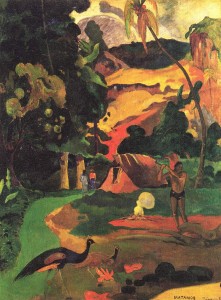 Paisaje con pavos reales. 1892. Paul Gauguin