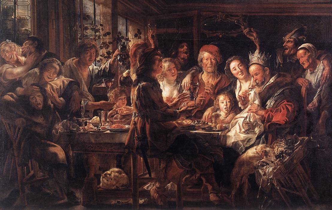 El rey bebe. 1635- 1640. Jacob Jordaens.