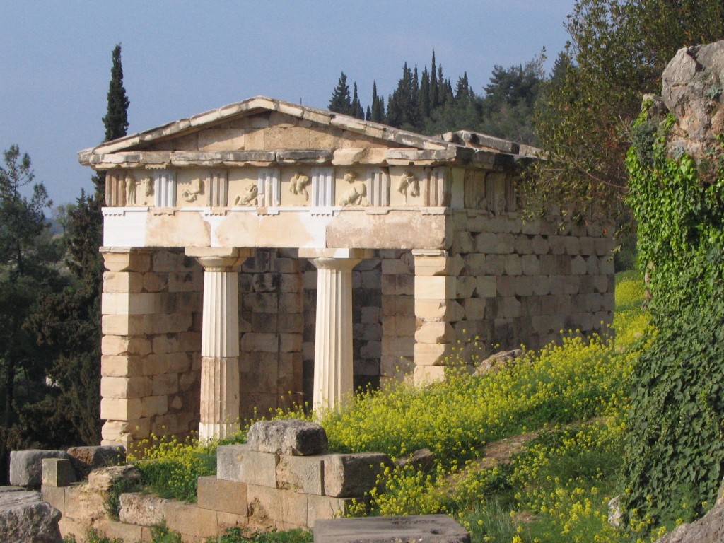 Tesoro ateniense en Delfos, Grecia. 