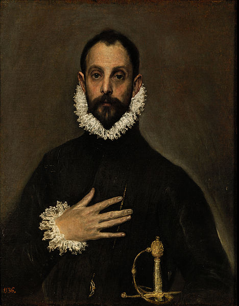 El caballero de la mano en el pecho (1580), El Greco.