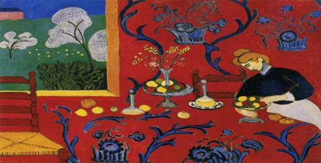 Henri Matisse. The dessert: Harmony in red, 1908. Hermitage Museum, St. Petersburgo.