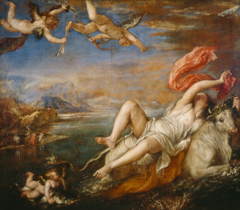 El rapto de Europa (1560 - 62), Tiziano, ISG Museum (Boston).