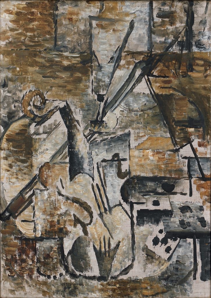 Georges Braque (Argenteuil-sur-Seine, Francia, 1882–París, 1963) Violín y arco (Violon et archet), 1911 Óleo sobre lienzo 46 x 33 cm Hermann und Margrit Rupf-Stiftung, Kunstmuseum Bern © Georges Braque, VEGAP, Bilbao, 2016.