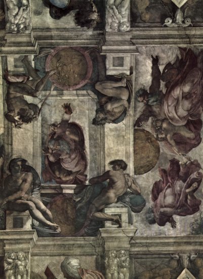 Bóveda de la Capilla Sixtina, fresco, historias del Génesis, escenas principales