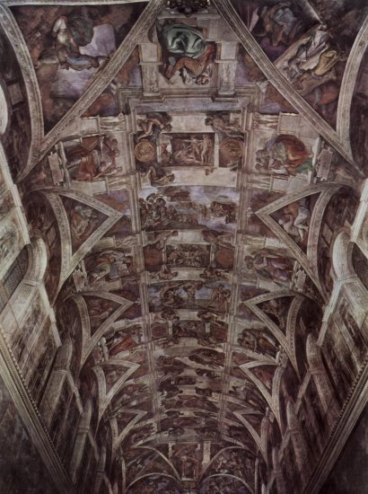 Bóveda de la Capilla Sixtina, fresco, historias del Génesis, visión de conjunto