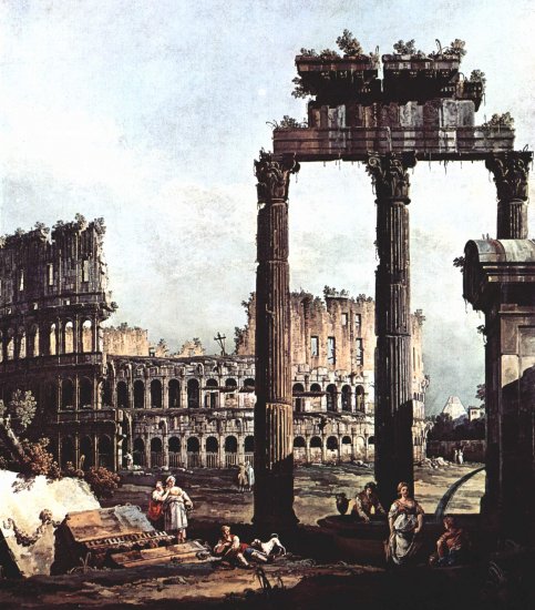  Capriccio Romano, Colosseum mit den Ruinen des Tempels des Vespian
