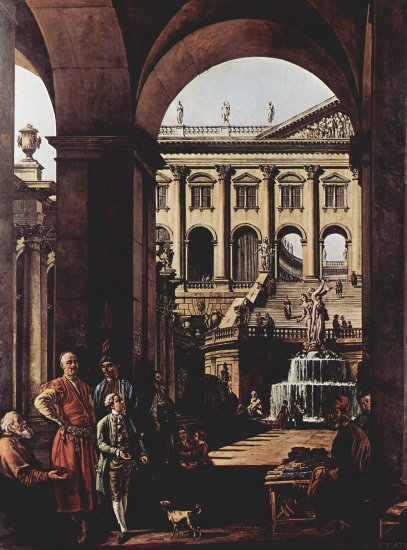  Capriccio, Schloßtor, Loggia und große Fontaine in Vojoda Potocki
