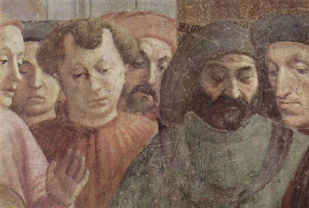 Ciclo de frescos en la Capilla de Brancacci en Santa Maria del Carmine en Florencia, escenas de la vida de Pedro, escena