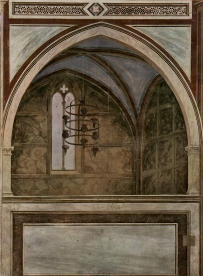 Ciclo de frescos en la Capilla de la Arena en Padua (Capilla de los Scrovegni), arquitectura pintada, decoración mural, detalle