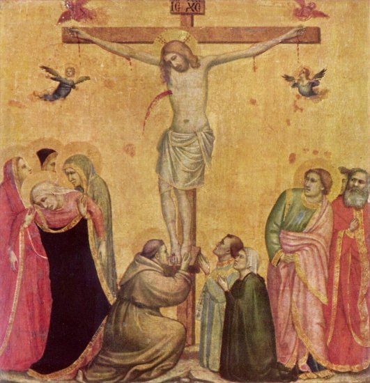 Cristo en la cruz entre María y Juan