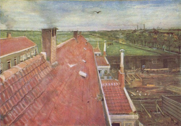  Dächer, Blick vom Atelier van Goghs am Schenkweg
