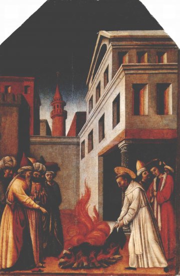  Das Feuerwunder des Hl. Petrus Martyr vor dem Sultan
