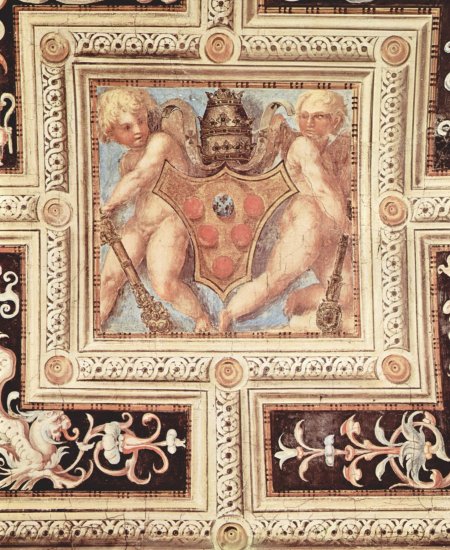  Dekoration der Papstkapelle Leo X. in Santa Maria Novella in Florenz, Gewölbe, Szene