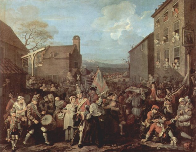  Der Marsch nach Finchley oder Die Garden marschieren im Jahre 1745 nach Schottland, Detail
