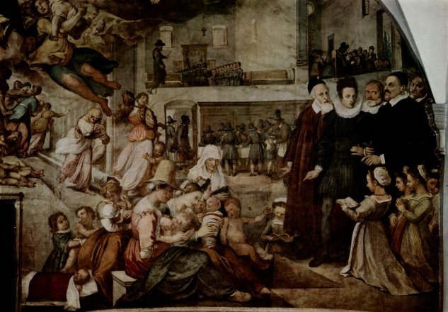  Detail des Fresko von Ospedale degli Innocenti in Florenz
