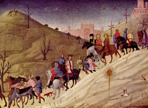 Die Reise der Heiligen Drei Könige, Fragment eines Bildes mit der Anbetung der Heiligen Drei Könige

