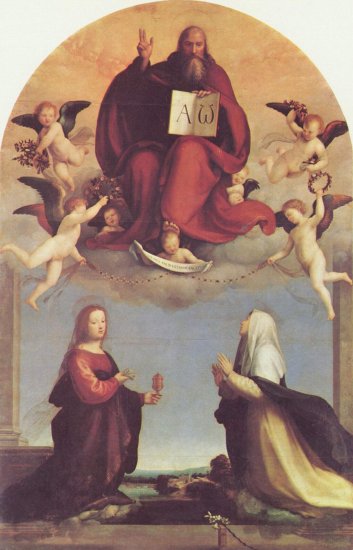 El Padre con María Magdalena y Catalina de Siena