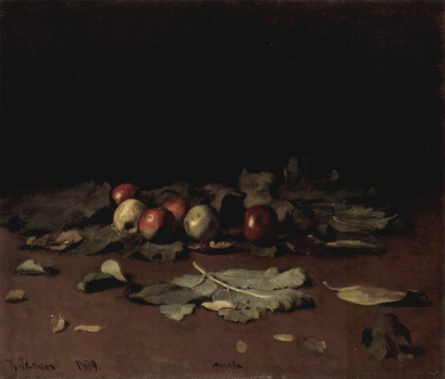  Apfel und Blätter
