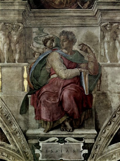 Bóveda de la Capilla Sixtina, fresco, historias del Génesis, escena en la luneta