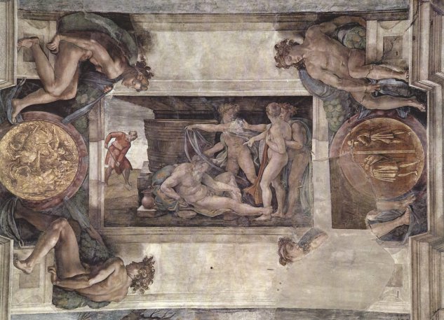 Bóveda de la Capilla Sixtina, fresco, historias del Génesis, escena principal